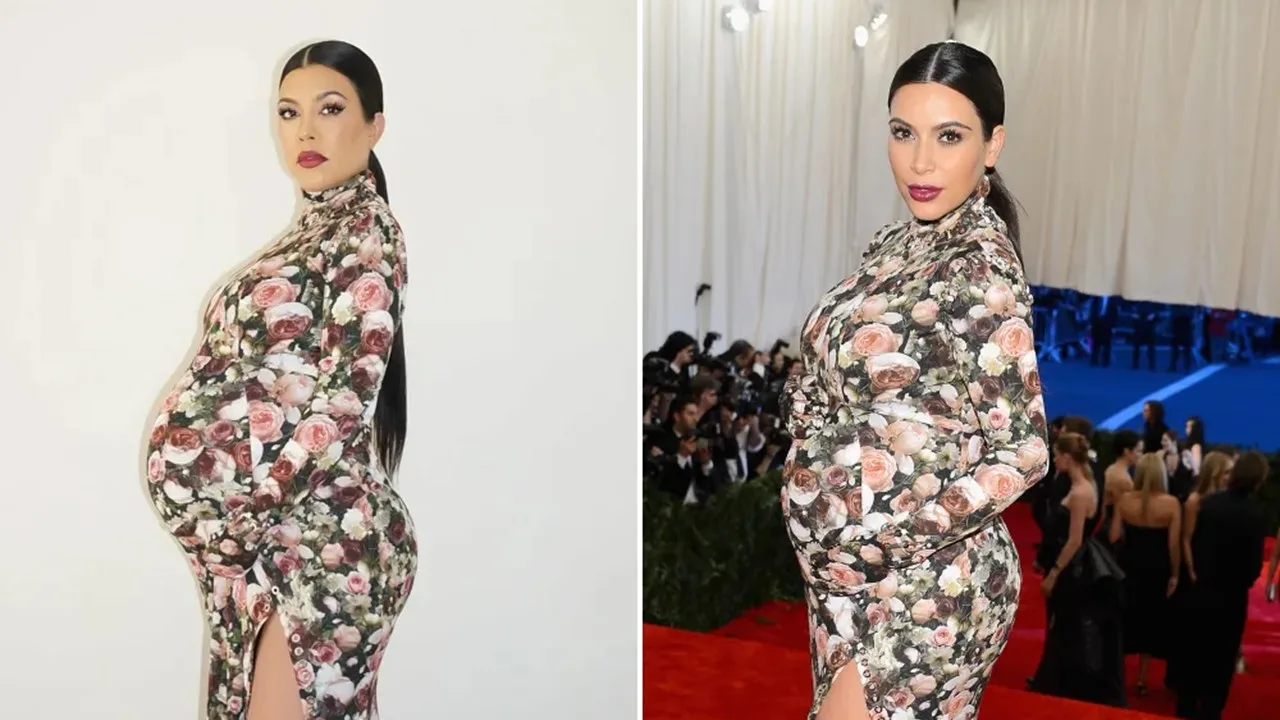 Kourtney Kardashian Pays Tribute to Sister Kim with Iconic Maternity Met Gala Look for Halloween