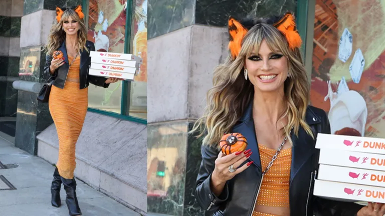 Heidi Klum Kicks Off Halloween 2023 with a Spooky Stylish Snack Run in Pumpkin Orange